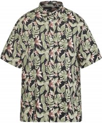 North Latitude 61357 Viskózová Košeľa s Celoplošnou Potlačou Čierna