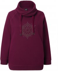 Ulla Popken Rhinestone Snowflake Turtleneck Sweatshirt Dark Ruby