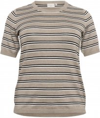 Kaffe Curve Lizzy Pruhovaný sveter Béžová/Čierna