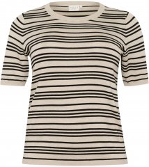 Kaffe Curve Lizzy Pruhovaný sveter Béžová/Čierna pruhovaná