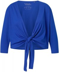 Ulla Popken Versatile Surplice Wrap Tie Hem Bolero Top Cobalt Blue