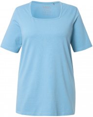 Ulla Popken Essential Square Neck Stretch Tee Light Teal