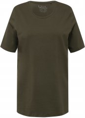 Ulla Popken Essential Round Neck Stretch Tee Forest Green