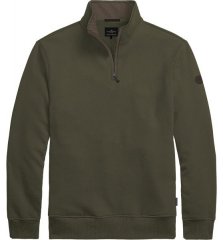 Double Outfitters MTOP-1163 Mikina s krátkym zipsom Khaki