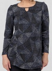 Scandinavian Caramel Triangles Tunic Dark Blue