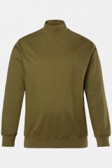 JP1880 Sweatshirt Stand-up Collar Smooth Fabric Dark Olive