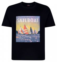 Espionage T459 Sailboat Tričko s potlačou námornícka modrá
