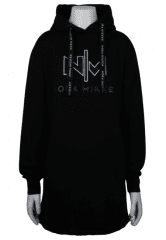 Nora Mikken KADRI WHITE Long Hoodie Black