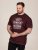 D555 Baldwin Grumpy Old Man Club Print Crew Neck T-shirt Burgundy/ Black Twist - Tričká - Nadrozmerné tričká - 2XL-14XL