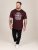 D555 Baldwin Grumpy Old Man Club Print Crew Neck T-shirt Burgundy/ Black Twist - Tričká - Nadrozmerné tričká - 2XL-14XL