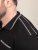 D555 Potts Jersey Polo With Jacquard Collar & Cuffs Čierna - Polokošele - Polokošele 2XL-8XL