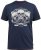 D555 COOK Trio Of Skulls Printed Crew Neck T-Shirt Slate Blue - Tričká - Nadrozmerné tričká - 2XL-14XL