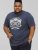 D555 COOK Trio Of Skulls Printed Crew Neck T-Shirt Slate Blue - Tričká - Nadrozmerné tričká - 2XL-14XL