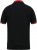 D555 CHESTER Pique Polo With Red Collar With Tipping Detail And Chest Embroidery Black - Polokošele - Polokošele 2XL-8XL