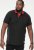 D555 CHESTER Pique Polo With Red Collar With Tipping Detail And Chest Embroidery Black - Polokošele - Polokošele 2XL-8XL
