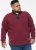 D555 HIRALDO Quarter Neck Pique Fleece Sweatshirt With Chest Embroidery Red - Mikiny & mikiny bez kapucne - Mikiny & Mikiny s Kapucňou 2XL-12XL