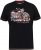 D555 LORNE Motor Bike Splatter Printed Crew Neck T-Shirt Washed Black - Tričká - Nadrozmerné tričká - 2XL-14XL