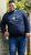 D555 KEYWORTH Authentic Printed Crew Neck Sweatshirt Navy - Mikiny & mikiny bez kapucne - Mikiny & Mikiny s Kapucňou 2XL-12XL