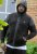 D555 DEAN Couture Zip Through Hoody With Woven Contrast Fabric Trim Black - Mikiny & mikiny bez kapucne - Mikiny & Mikiny s Kapucňou 2XL-12XL