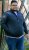 D555 ABERDARE Knitted Zip Through Sweater With Bonded Check Lining Navy Marl - Mikiny & mikiny bez kapucne - Mikiny & Mikiny s Kapucňou 2XL-12XL