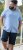 D555 Falmouth 1 Linen Mix Short Sleeve Shirt With Button Down Blue - Košele - Košele 2XL-10XL