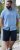 D555 Falmouth 1 Linen Mix Short Sleeve Shirt With Button Down Blue - Košele - Košele 2XL-10XL