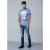 D555 Howie Fine Stripe T-shirt Blue - Tričká - Nadrozmerné tričká - 2XL-14XL