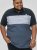 D555 Leeds Cut And Sew Polo With Jacquard Collar And Cuffs Navy - Polokošele - Polokošele 2XL-8XL