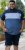 D555 Leeds Cut And Sew Polo With Jacquard Collar And Cuffs Navy - Polokošele - Polokošele 2XL-8XL