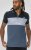 D555 Leeds Cut And Sew Polo With Jacquard Collar And Cuffs Navy - Polokošele - Polokošele 2XL-8XL