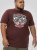 D555 Loughborough Official Gas Monkey Crew Neck T-Shirt Burgundy Black Twist - Tričká - Nadrozmerné tričká - 2XL-14XL