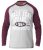 D555 KELTON Long Sleeve Raglan T-Shirt Grey/Burgundy - Tričká - Nadrozmerné tričká - 2XL-14XL