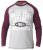 D555 KELTON Long Sleeve Raglan T-Shirt Grey/Burgundy - Tričká - Nadrozmerné tričká - 2XL-14XL