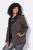 Ulla Popken 812880 Pletená fleecová bunda s teddy fleecom Taupe - Flísové oblečenie - 