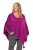 Ulla Popken Knit Pointed Hem Poncho Berry - Mikiny & mikiny bez kapucne - 