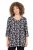 Ulla Popken Snowflake Print 3/4 Sleeve A-Line Tee Black - Potlačené tričká pre ženy - 