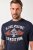 JP1880 T-Shirt Short Sleeve Chest Print Navy - Tričká - Nadrozmerné tričká - 2XL-14XL