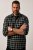 JP1880 Checked Flannel Shirt Long Sleeve Eucalyptus Green - Košele - Košele 2XL-10XL