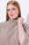 Ulla Popken 844996 Rebrované merino pončo s rolákom Svetlohnedá - Ponča a peleríny - 