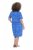 Ulla Popken 850204 Vzorované tričkové šaty s volánmi Modrá - Žerzejové šaty - 