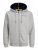 Jack & Jones JCOBERG SWEAT ZIP Hoodie Grey Melange - Mikiny & mikiny bez kapucne - Mikiny & Mikiny s Kapucňou 2XL-12XL