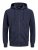 Jack & Jones Basic Sweat Zip Hood Navy Blazer - Mikiny & mikiny bez kapucne - Mikiny & Mikiny s Kapucňou 2XL-12XL