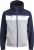 Jack & Jones RUSH White/Grey Blocking Bomber Jacket with Hood Navy Blazer - Bundy - Bundy Nadmerné Veľkosti 2XL-8XL