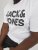 Jack & Jones CORP Logo T-Shirt White w Large Black Print - Tričká - Nadrozmerné tričká - 2XL-14XL