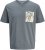 Jack & Jones Split Pocket Print T-Shirt Grey - Tričká - Nadrozmerné tričká - 2XL-14XL
