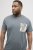 Jack & Jones Split Pocket Print T-Shirt Grey - Tričká - Nadrozmerné tričká - 2XL-14XL