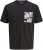 Jack & Jones Split Pocket Print T-Shirt Black - Tričká - Nadrozmerné tričká - 2XL-14XL