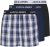 Jack & Jones Saigon Blue/Red Check Woven Boxers 3-Pack Navy Blazer - Spodná bielizeň - Spodné Prádlo 2XL-8XL