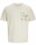  Jack & Jones Tavira Aop Pocket Crew Neck T-Shirt Antique White - Tričká - Nadrozmerné tričká - 2XL-14XL