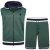 Kam Jeans TS005 Retro Tracky Set (Shorts/Sleeveless Hoodie) Racing Green - Teplákové súpravy - Teplákové súpravy Pánske Nadmerné veľkosti